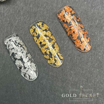 Set van 3 kleuren bladgoud ,goud-zilver en brons.