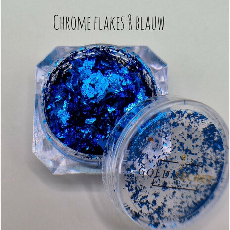 Chrome flakes 8 blauw