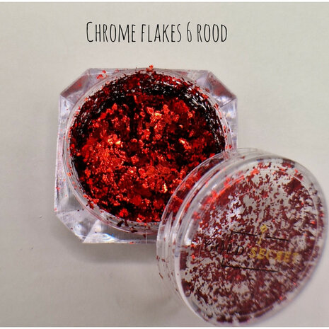 Chrome flakes 6 rood